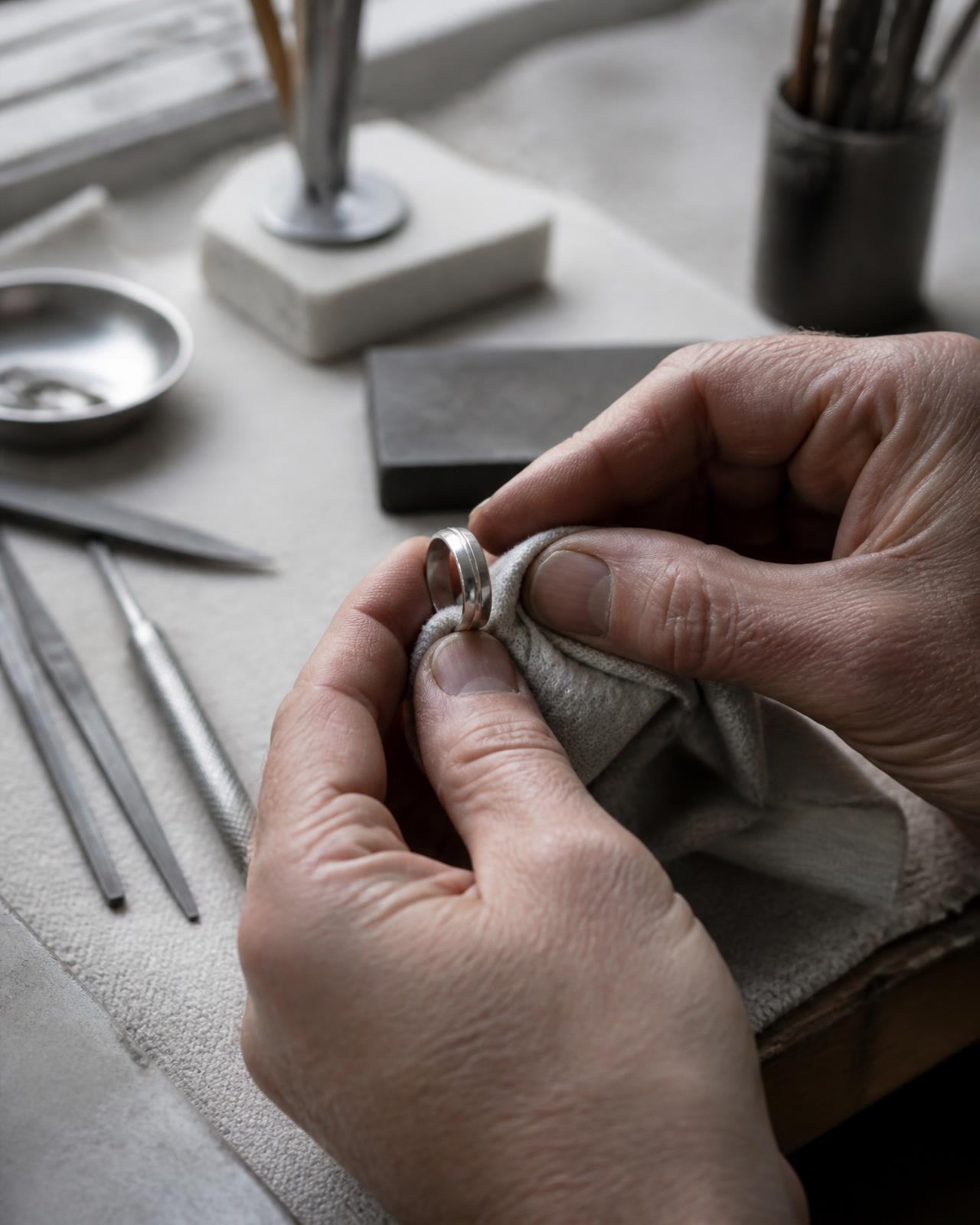 Silversmith at work in the Silver Craft atelier